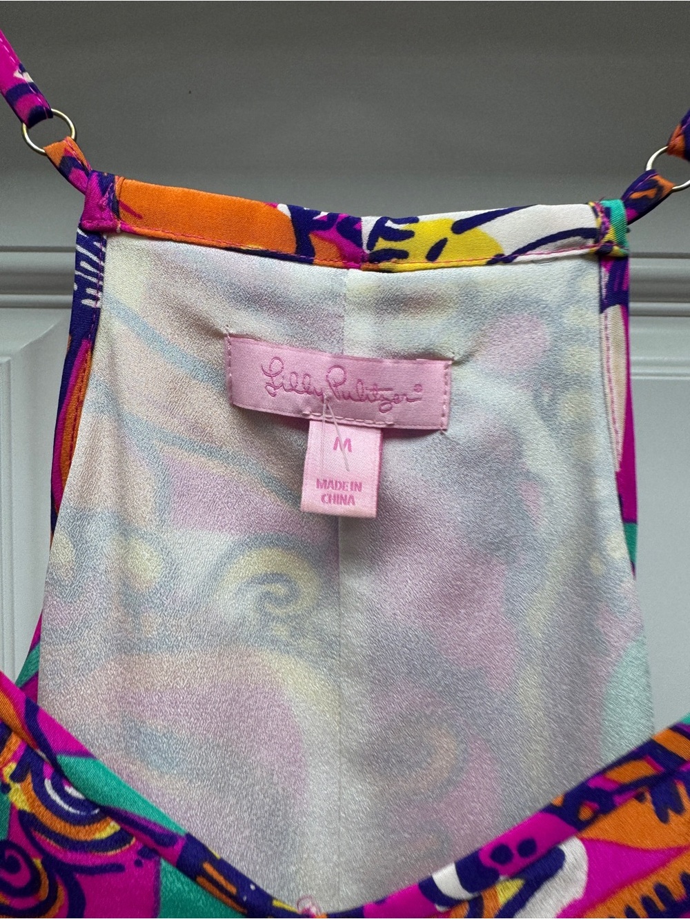 Lilly Pulitzer Dusk Silk Slip Dress Sea and Be Seen Floral Strappy Mini Pink - Picture 3 of 8